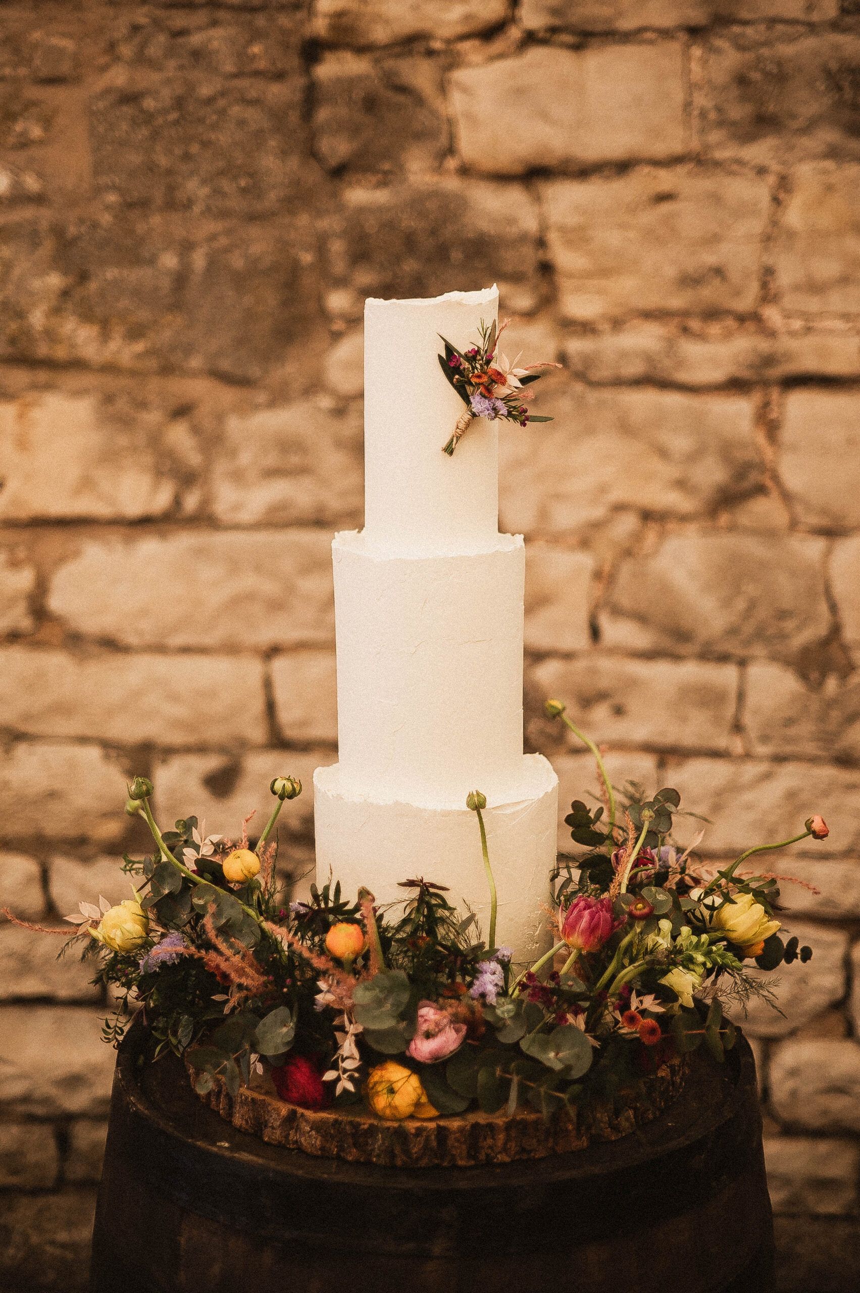 Colourful modern wedding cake