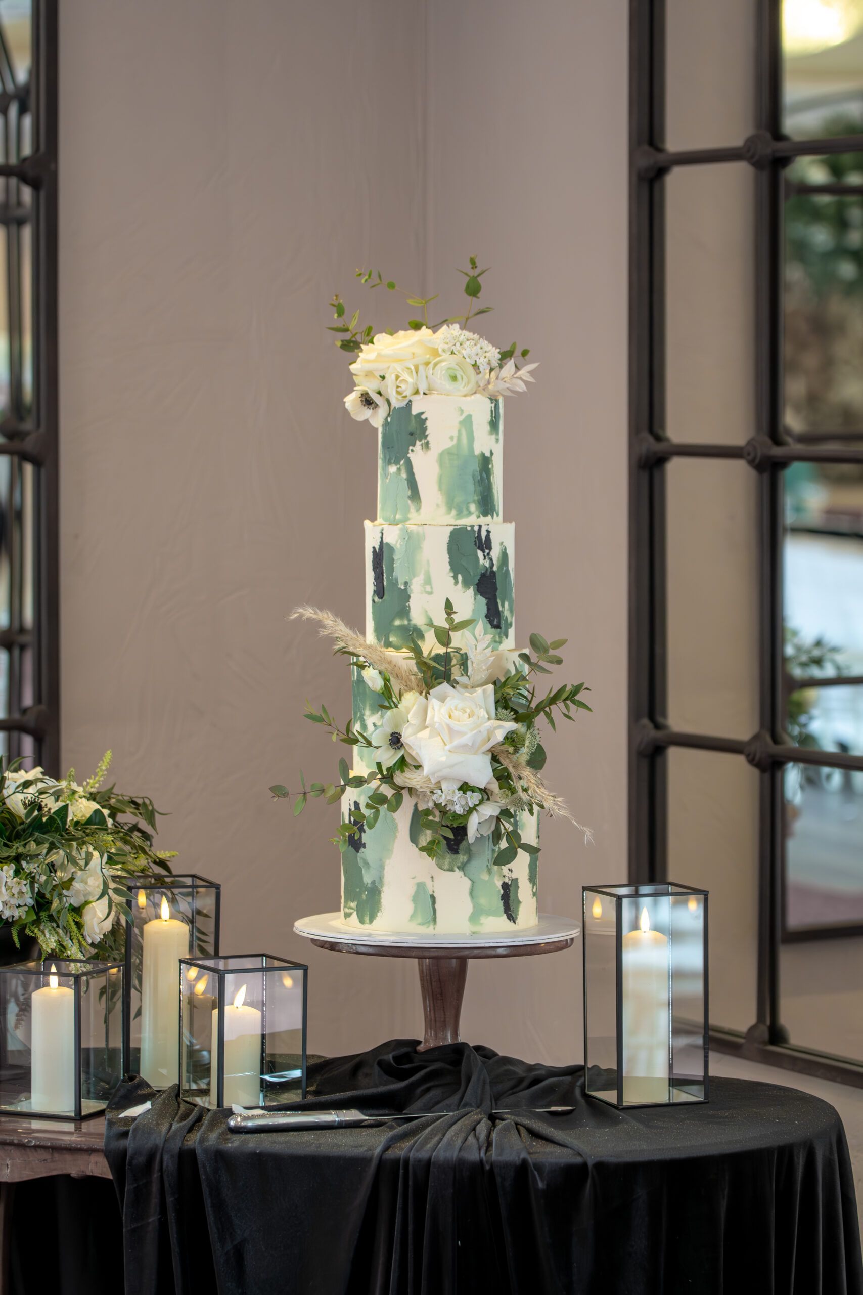 Vibrant floral wedding cake