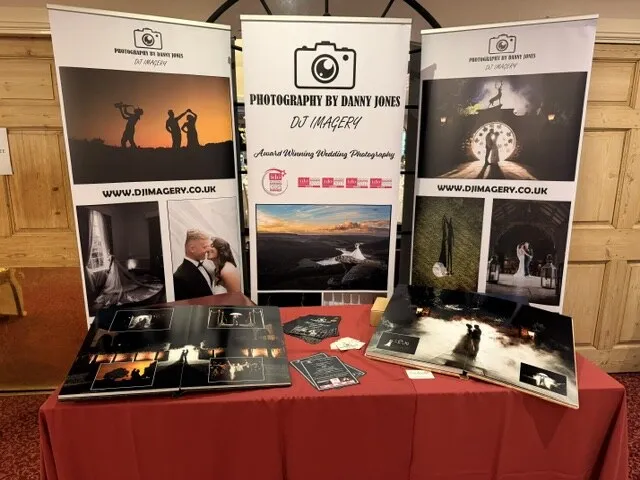 DJ Imagery’s wedding photography banners and albums at the fair