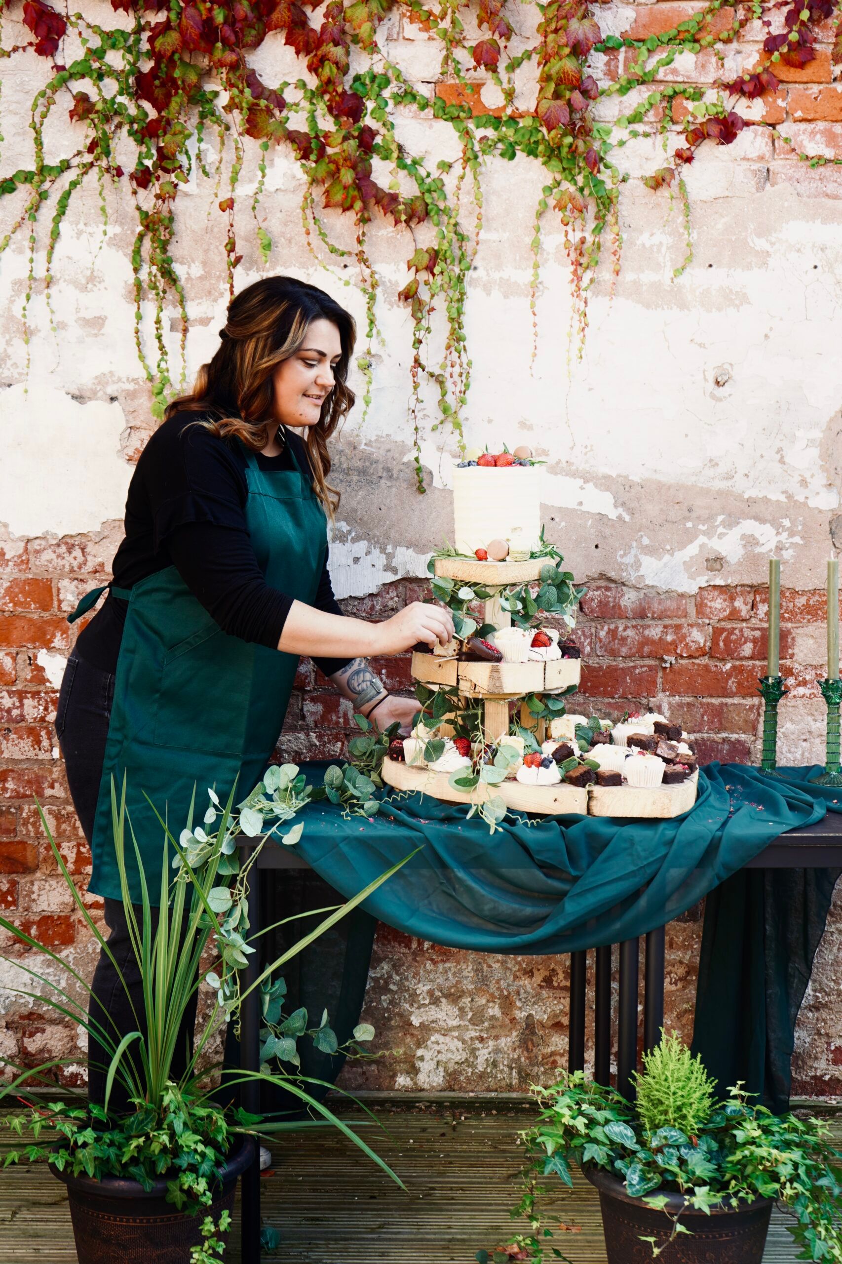 Tasha styling a luxury wedding dessert display